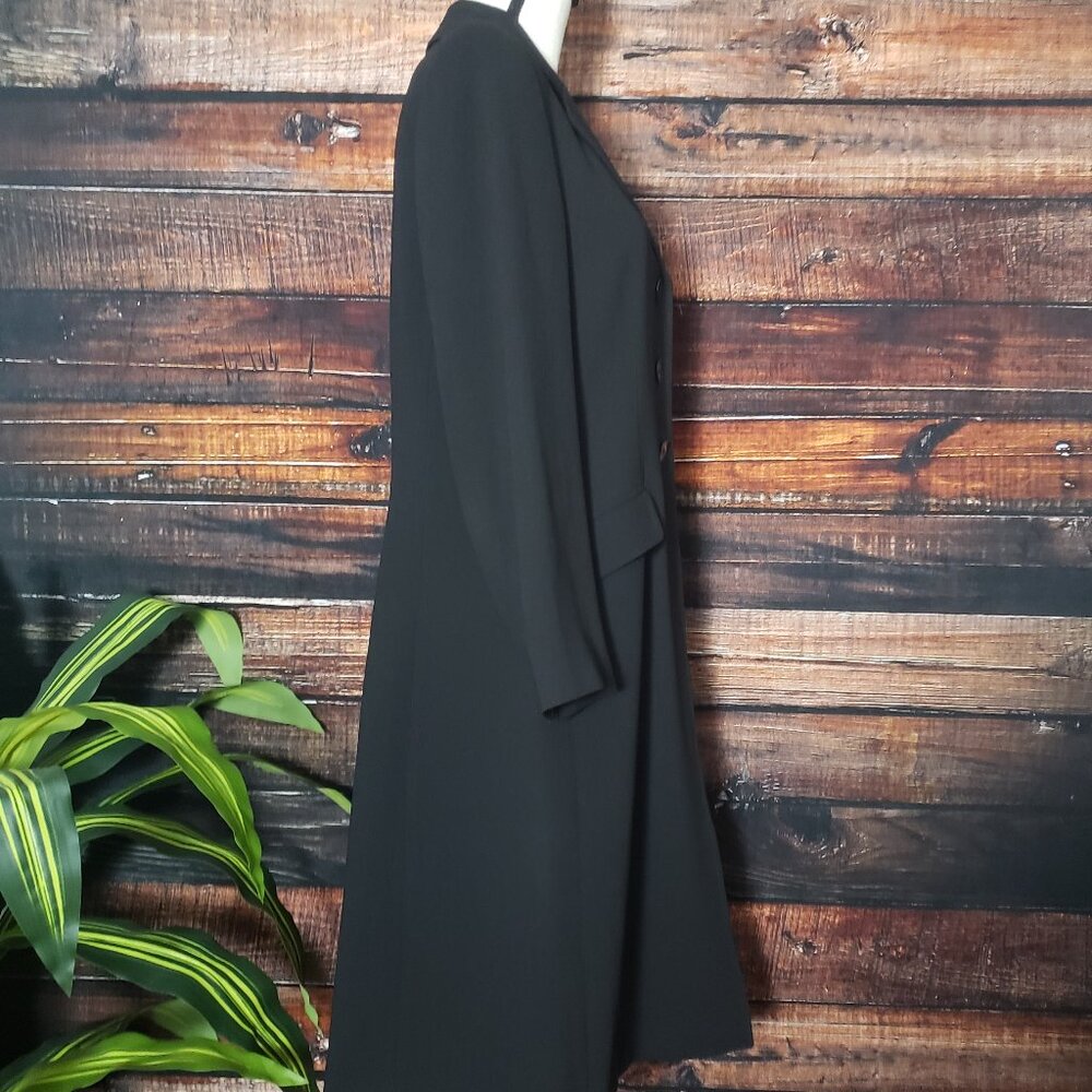 Jones New York Womens 8 Black Long Blazer Jacket Coat Lined Pockets 3 Button - Picture 6 of 9